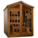 Golden Designs Kaskinen 6 Person Hybrid Outdoor Sauna (Full Spectrum IR or Traditional Stove) - Canadian Red Cedar Interior Golden Design Saunas