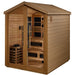 Golden Designs Kaskinen 6 Person Hybrid Outdoor Sauna (Full Spectrum IR or Traditional Stove) - Canadian Red Cedar Interior Golden Design Saunas