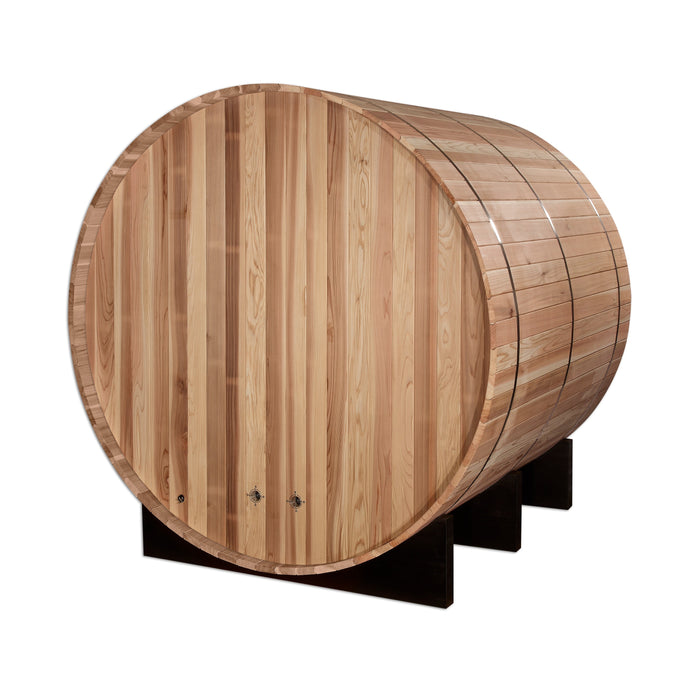 Golden Designs Arosa 4 Person Barrel Outdoor Traditional Sauna - Pacific Cedar Golden Design Saunas