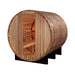 Golden Designs Zurich 4 Person Barrel Outdoor Traditional Sauna with Bronze Privacy View - Pacific Cedar Golden Design Saunas