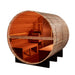 Golden Designs Zurich 4 Person Barrel Outdoor Traditional Sauna with Bronze Privacy View - Pacific Cedar Golden Design Saunas