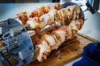 64008 Rotisserie Shish-Kebab Skewer Set – in use, with chicken