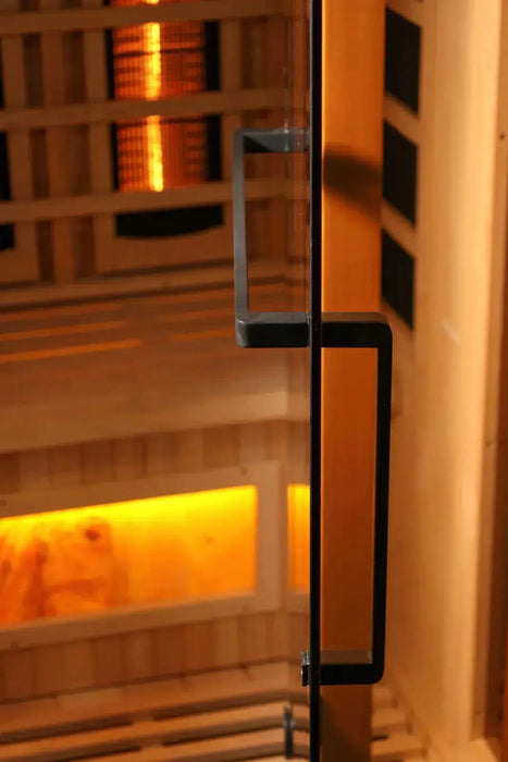 Golden Designs 4-Person Full Spectrum PureTech™ Near Zero EMF (Under 3MG) FAR Infrared Sauna with Himalayan Salt Bar Golden Design Saunas