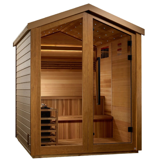 Golden Designs Kaarina 6 Person Outdoor Traditional Sauna - Canadian Red Cedar Interior Golden Design Saunas