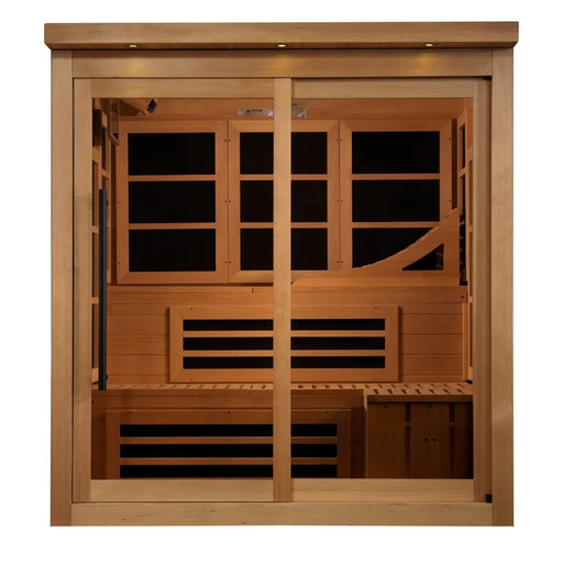 Golden Designs Monaco Limited Edition 6-person PureTech™ Near Zero EMF (Under 3MG) FAR Infrared Sauna (Canadian Hemlock) - Dreamwood Living