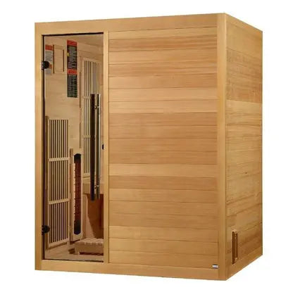 Golden Design 3 Person "Soria" Hybrid Sauna Infrared & Traditional Steam with Himalayan Salt Bar & Canadian Hemlock wood Golden Design Saunas
