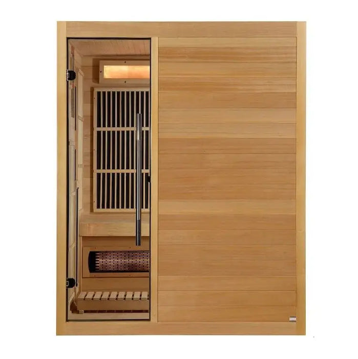 Golden Design 3 Person "Soria" Hybrid Sauna Infrared & Traditional Steam with Himalayan Salt Bar & Canadian Hemlock wood Golden Design Saunas