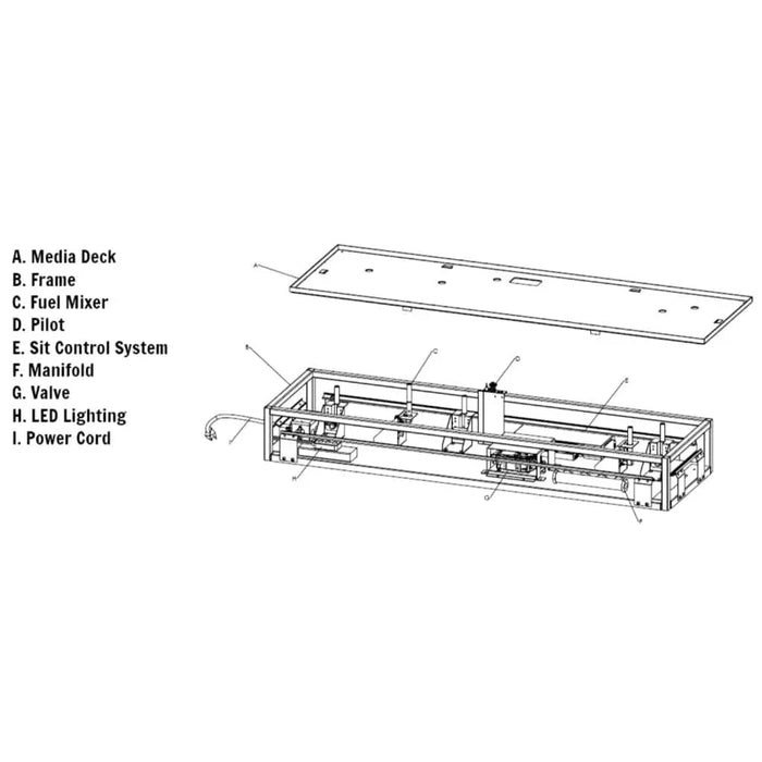 Grand Canyon Bedrock 48" Vented Traditional Drop-In Natural Gas Burner Grand Canyon Dreamwood Living