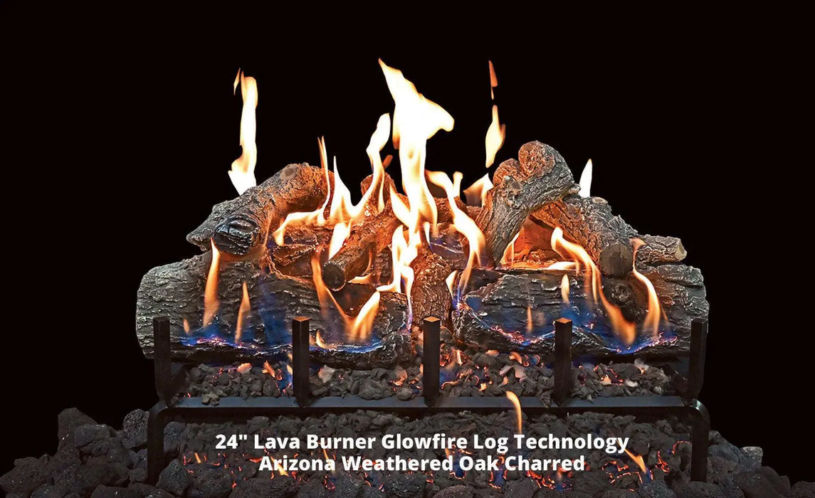 Grand Canyon Lava Front View 24" Variable Electronic Ignition Natural Gas Vented Burner Grand Canyon Dreamwood Living