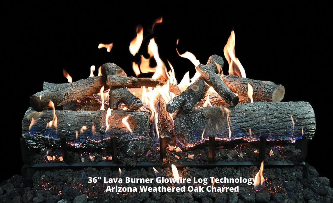 Grand Canyon Lava Front View 36" Variable Electronic Ignition Natural Gas Vented Burner Grand Canyon Dreamwood Living
