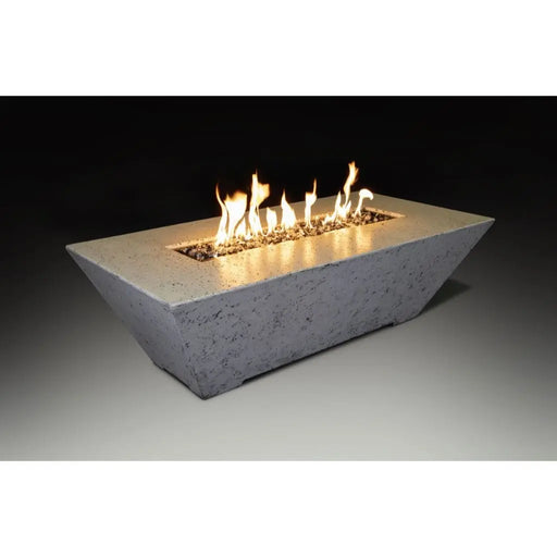 Grand Canyon Olympus 60" x 30" Rectangle Propane Gas Linear Fire Table in White Grand Canyon Dreamwood Living