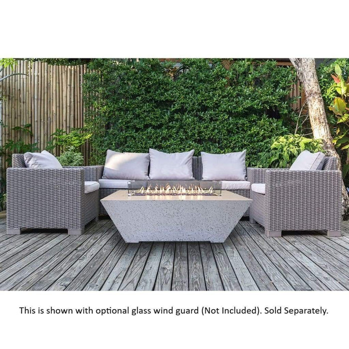 Grand Canyon Olympus 72" x 30" Rectangle Propane Gas Linear Fire Table in White Grand Canyon Dreamwood Living