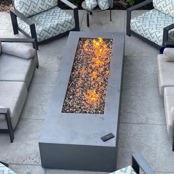 HPC 90x16" Rectangular Pan Torpedo Fire Pit H-Burner Insert With Electronic Ignition