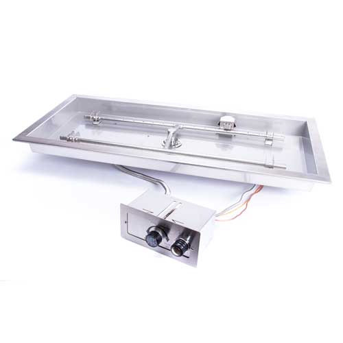 HPC 30x12" Rectangle H-Burner Torpedo Push Button Flame Sensing Fire Pit