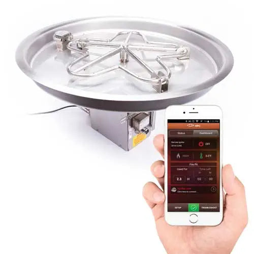 HPC 13" Round Bowl Pan Gas Fire Pit Insert With Hi/Lo Electronic Ignition 120VAC HPC Fire Inspired Dreamwood Living