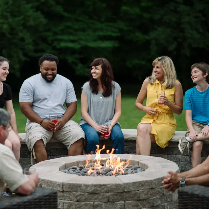 HPC 13" Round Bowl Pan Gas Fire Pit Insert With Hi/Lo Electronic Ignition 120VAC HPC Fire Inspired Dreamwood Living