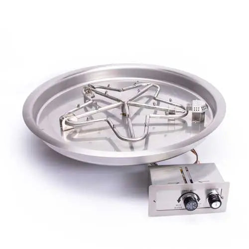 HPC 19"  Round Bowl Pan Torpedo Fire Pit Insert With Electronic Ignition 120VAC HPC Fire Inspired Dreamwood Living