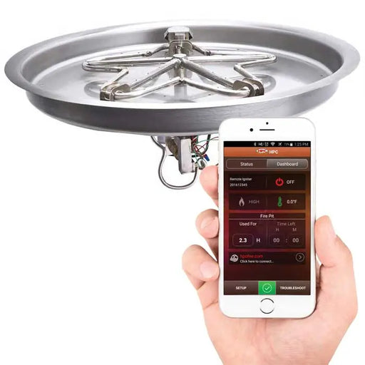 HPC 19" Round Bowl Pan Torpedo Fire Pit Insert With Hi/Lo Electronic Ignition 120VAC HPC Fire Inspired Dreamwood Living
