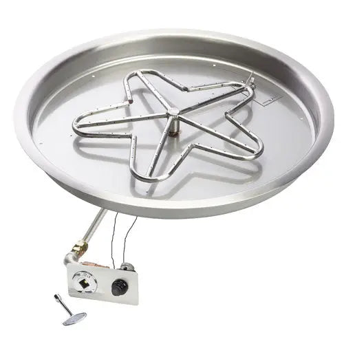 HPC 19" Round Bowl Pan Torpedo Fire Pit Insert With Hi/Lo Electronic Ignition 120VAC HPC Fire Inspired Dreamwood Living
