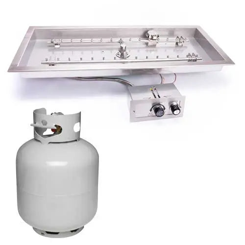 HPC 24x12" Rectangle H-Burner Torpedo Push Button Flame Sensing Fire Pit HPC Fire Inspired Dreamwood Living