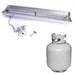 HPC torpedo linear Interlink match lit fire pit insert with key valve and a small propane tank