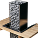 HUUM CLIFF sauna heater set through a sauna bench with the embedding flange