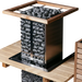 HUUM CLIFF sauna heater with embedding flange and safety rail in a sauna bench