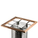 HUUM CLIFF safety rail with thermo-ash wood frame mounted on the heater