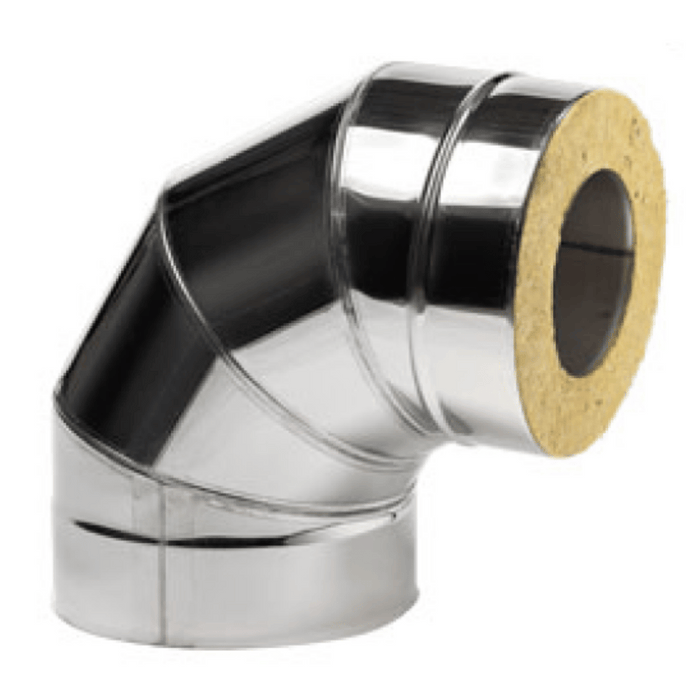 HUUM Double-wall, Insulated Sauna Stove Chimney 90 degree Elbow Stainless Steel | HK003-02 HUUM Dreamwood Living