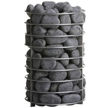 HUUM stainless steel stone cage for HIVE sauna stoves, filled with stones
