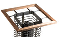 HUUM STEEL safety rail with thermo-ash wood frame mounted on the heater