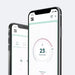 HUUM mobile app screens showing sauna temperature and scheduling