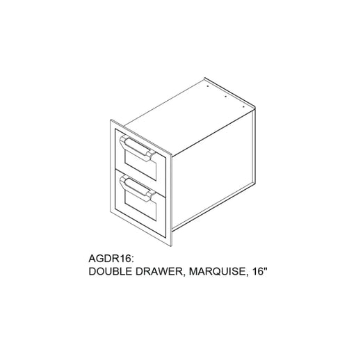 Hestan 16″ Outdoor Double Storage Drawers - AGDR16 Hestan Dreamwood Living