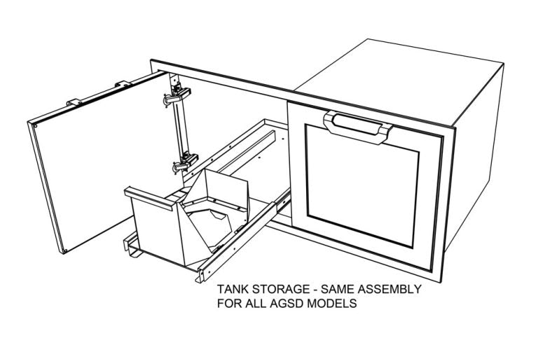 Hestan 30" Double Door Storage Cabinet, Marquise Panels, LP Tank/Trash Slide-Out & Adjustable Shelf – AGSD30 Hestan Dreamwood Living