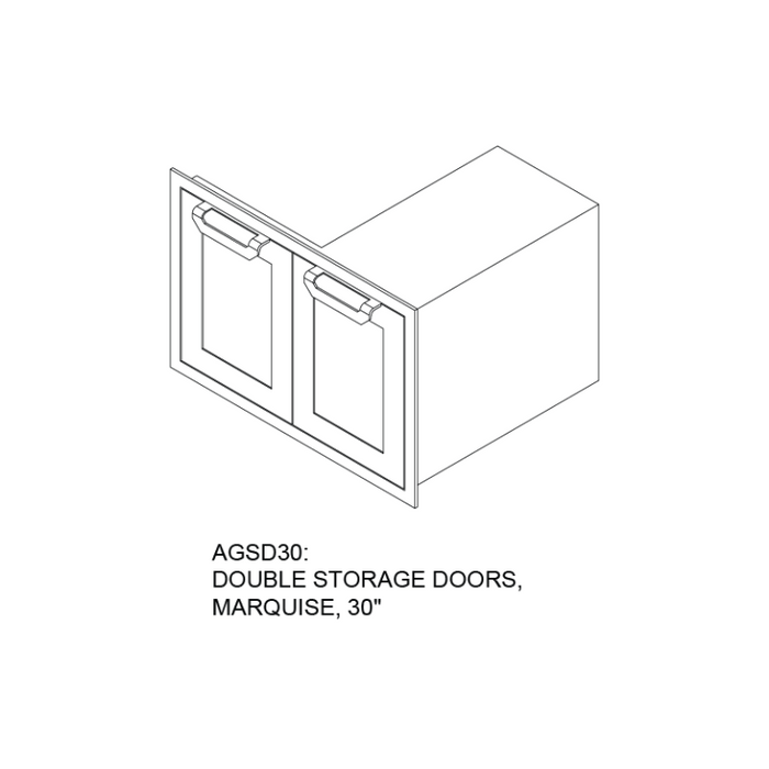 Hestan 30" Double Door Storage Cabinet, Marquise Panels, LP Tank/Trash Slide-Out & Adjustable Shelf – AGSD30 Hestan Dreamwood Living