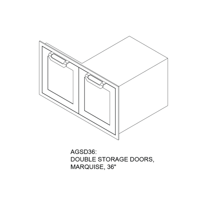 Hestan 36" Double Door Storage Cabinet, Marquise Panels, LP Tank/Trash Slide-Out & Adjustable Shelf – AGSD36 Hestan Dreamwood Living