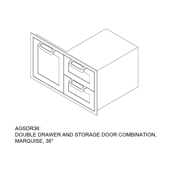 Hestan 36″ Marquise Double Drawer & Storage Door Combo - AGSDR36 Hestan Dreamwood Living