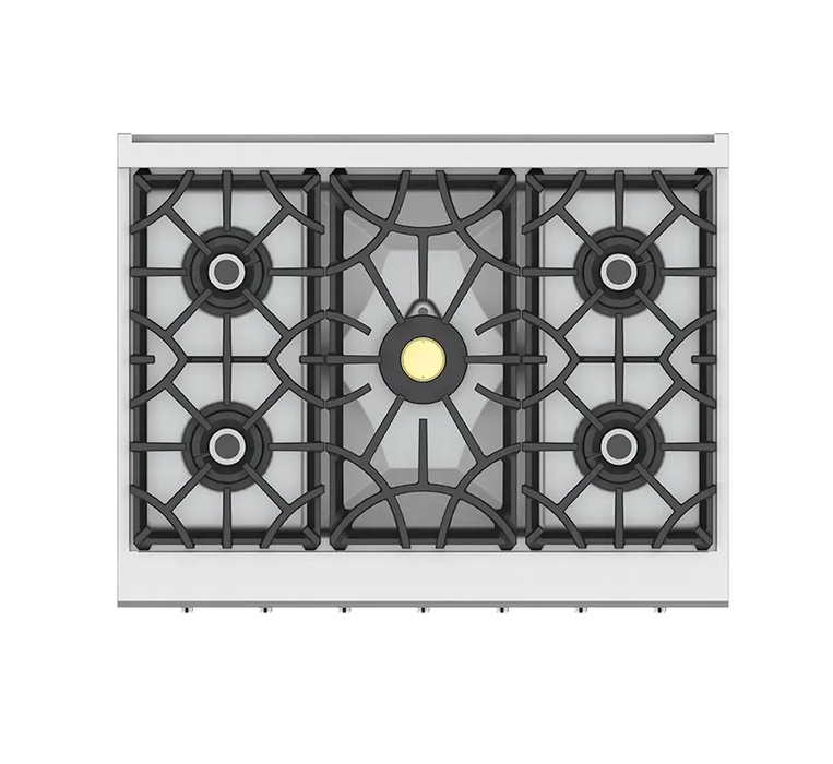 Hestan 36″ Range, 5 Burner, Gas, Manual Clean - KRG365-NG-1 Hestan Dreamwood Living