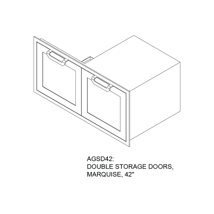 Hestan 42" Double Door Storage Cabinet, Marquise Panels, LP Tank/Trash Slide-Out & Adjustable Shelf – AGSD42 Hestan Dreamwood Living
