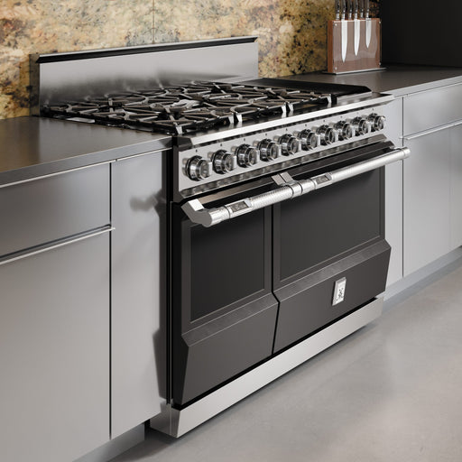 Hestan 48″ Range, 5 Burner with Griddle, Dual Fuel - KRD485GD-NG-1 Hestan Dreamwood Living