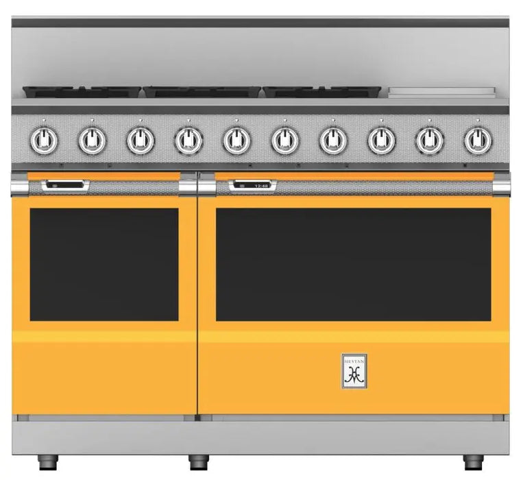 Hestan 48″ Range, 5 Burner with Griddle, Dual Fuel - KRD485GD-NG-1 Hestan Dreamwood Living
