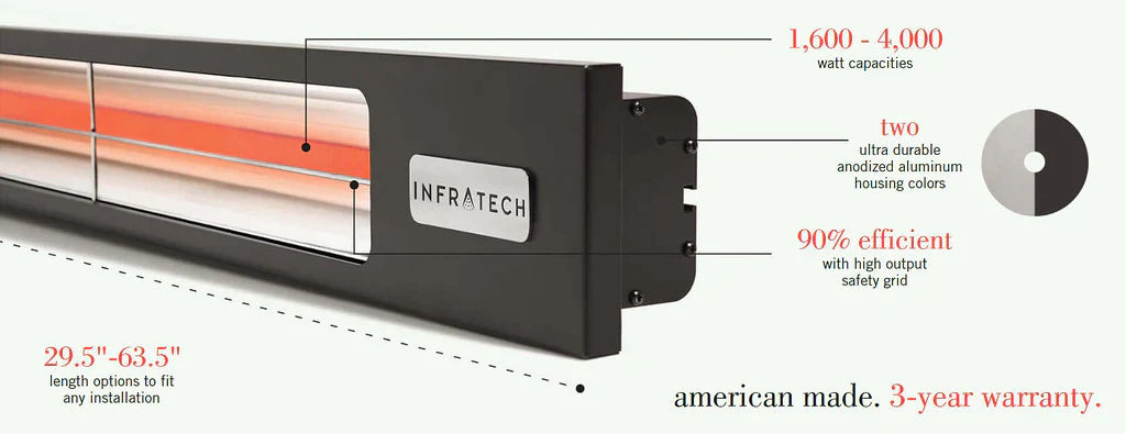 Infratech Comfort 63.5" Slimline 3000 Watts Single Element Heater 240V