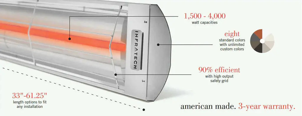 Infratech Comfort 39" C-Series 2000 Watts Single Element Heater 277V Infratech Comfort Dreamwood Living