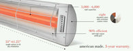 Infratech Comfort 33" CD-Series 3000 Watts Dual Element Heater 480V Infratech Comfort Dreamwood Living