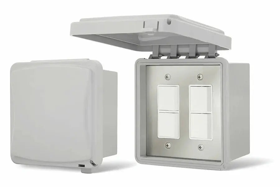 Infratech Comfort Dual Duplex On/Off Surface Mount Switch with Weatherproof Cover Infratech Comfort Dreamwood Living