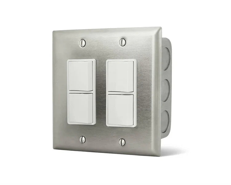 Infratech Comfort  Dual Duplex On/Off Wall Plate Switch And Gang Box