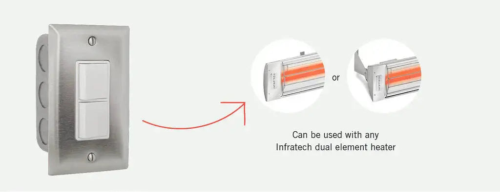 Infratech Comfort  Single Duplex On/Off Flush Mount Switch with Weatherproof Cover Infratech Comfort Dreamwood Living