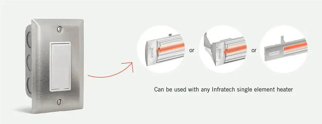 Infratech Comfort  Single On/Off Flush Mount Switch with Weatherproof Cover Infratech Comfort Dreamwood Living