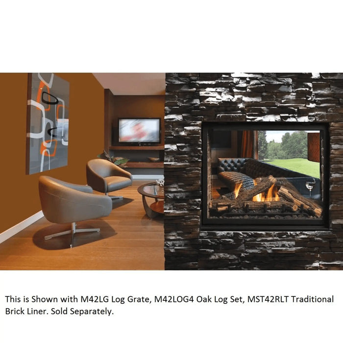 Kingsman 34" MCVST42 Zero Clearance Direct Vent See-Through Gas Fireplace Kingsman