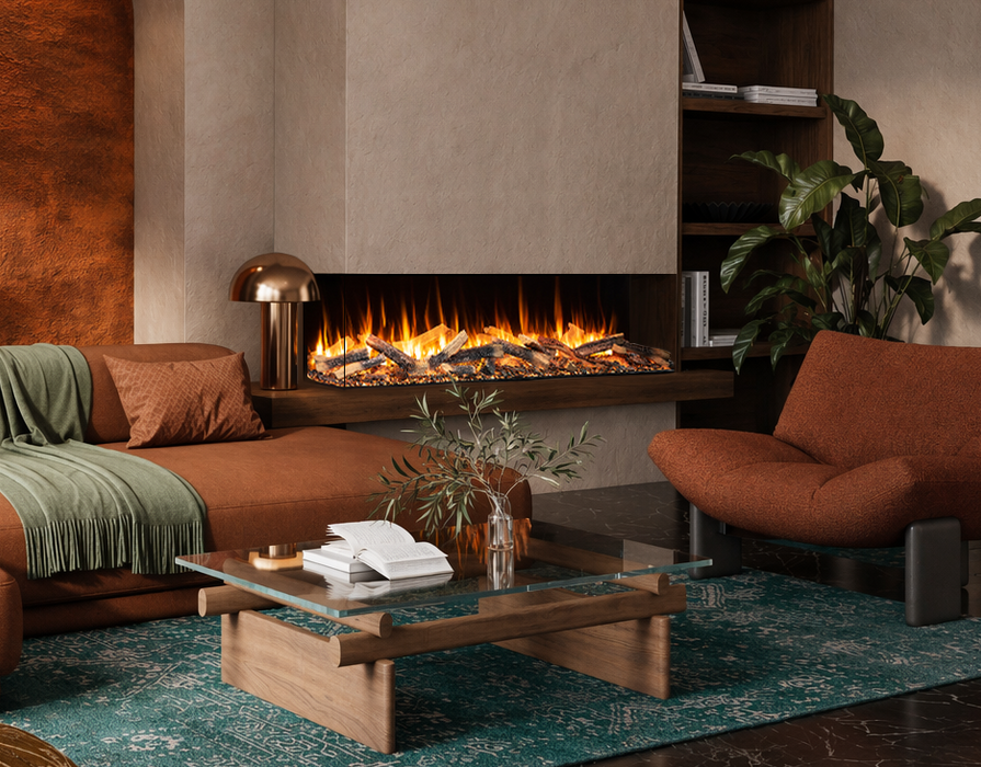 Amantii Fire & Ice LumaForest Built-In 3-Sided Electric Fireplace